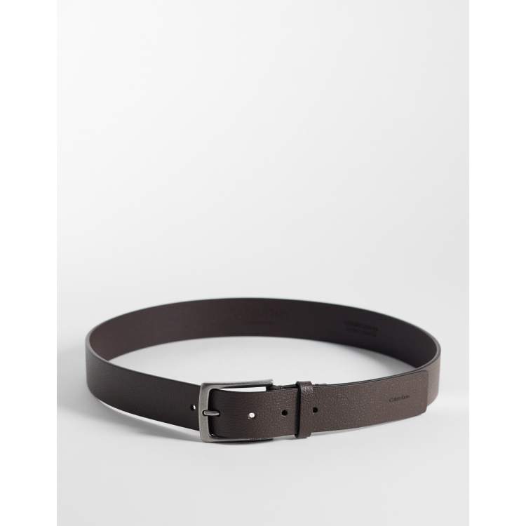 Calvin Klein pebble buckle belt 35mm in chocolate brown | ASOS display picture 2