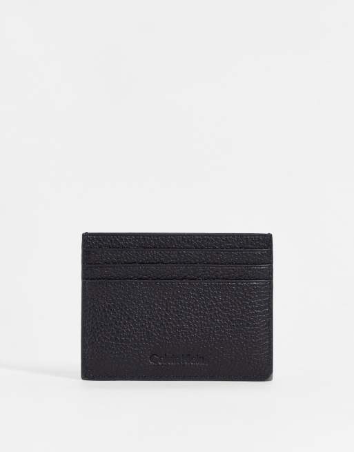 Calvin Klein - Pebble - Portacarte nero con logo piccolo