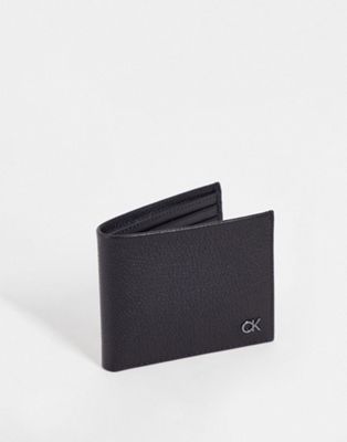 Calvin Klein pebble small icon logo wallet in black