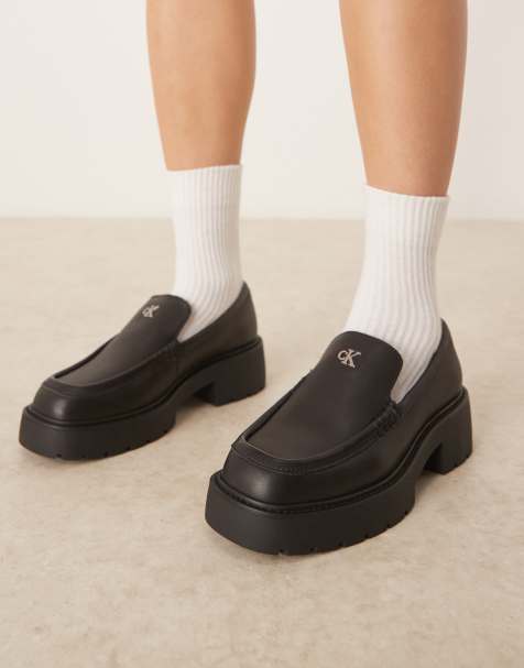 Calvin Klein - Penny loafers met dikke zool in zwart - view 1