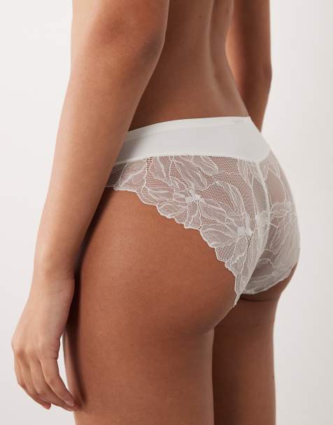 Calvin Klein - Perfectly Fit - Bas de bikini en dentelle - Blanc - view 1