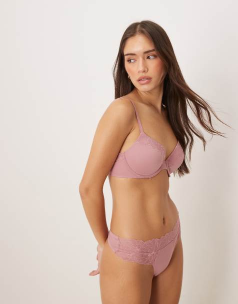 Calvin Klein – Perfectly Fit – Fioletoworóżowy koronkowy lekko wyściełany biustonosz kryjący - view 1