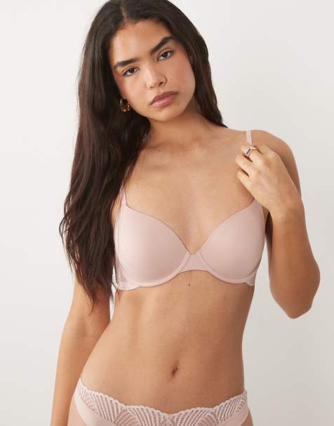 Calvin Klein Perfectly Fit lace lightly lined perfect coverage bra in light pink - view 1