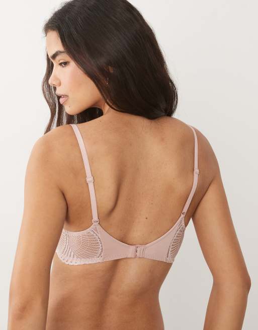 Calvin Klein Perfectly Fit lace lightly lined perfect coverage bra in light pink, 2 of 4