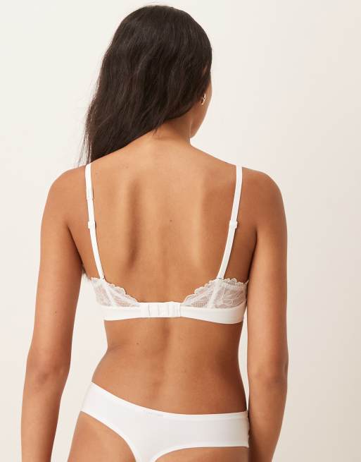 Calvin Klein – Perfectly Fit – Leicht gefütterter Spitzen-BH in Weiß mit idealer Abdeckung, 4 von 4
