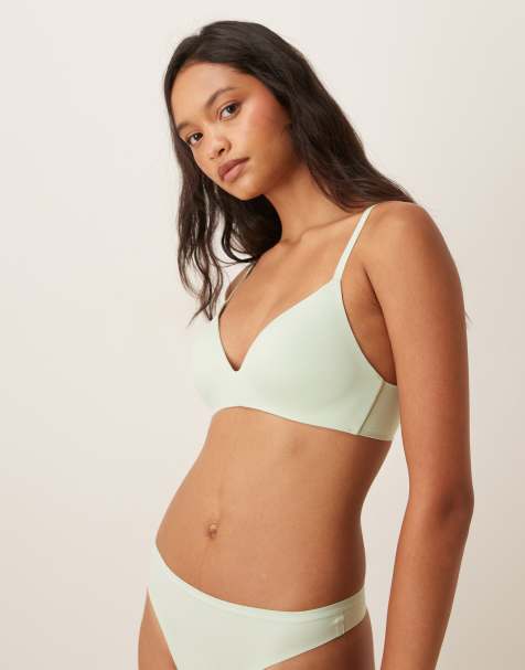 Calvin Klein – Perfectly Fit – Mintgrön push up-behå med djup ringning - view 1