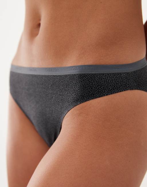 Calvin Klein Perfectly Fit no-show printed bikini brief in grey, 4 of 4