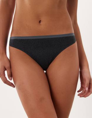 Calvin Klein Perfectly Fit No-show Printed Bikini Briefs In Black