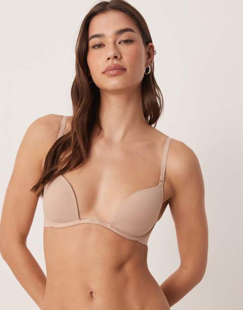 Calvin Klein perfectly fit plunge bra in beige - view 1