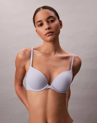 Calvin Klein - Perfectly Fit - Push-up-BH in Hellblau mit tiefem Ausschnitt