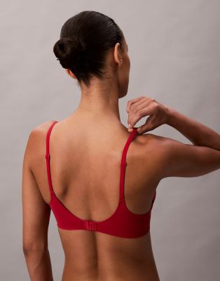 Calvin Klein Perfectly Fit Push Up Plunge Bra In Red
