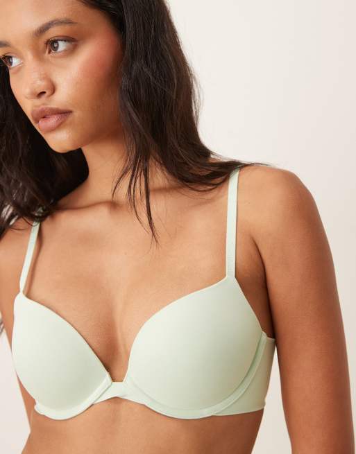 Calvin Klein - Perfectly Fit - Reggiseno scollo profondo push-up color menta, 2 di 4
