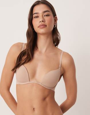Calvin Klein - Perfectly Fit - Tief ausgeschnittener BH in Beige-Neutral