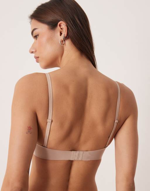 Calvin Klein – Perfectly Fit – Tief ausgeschnittener BH in Beige, 2 von 4