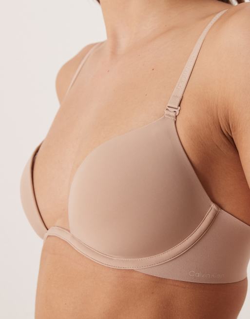 Calvin Klein – Perfectly Fit – Tief ausgeschnittener BH in Beige, 4 von 4