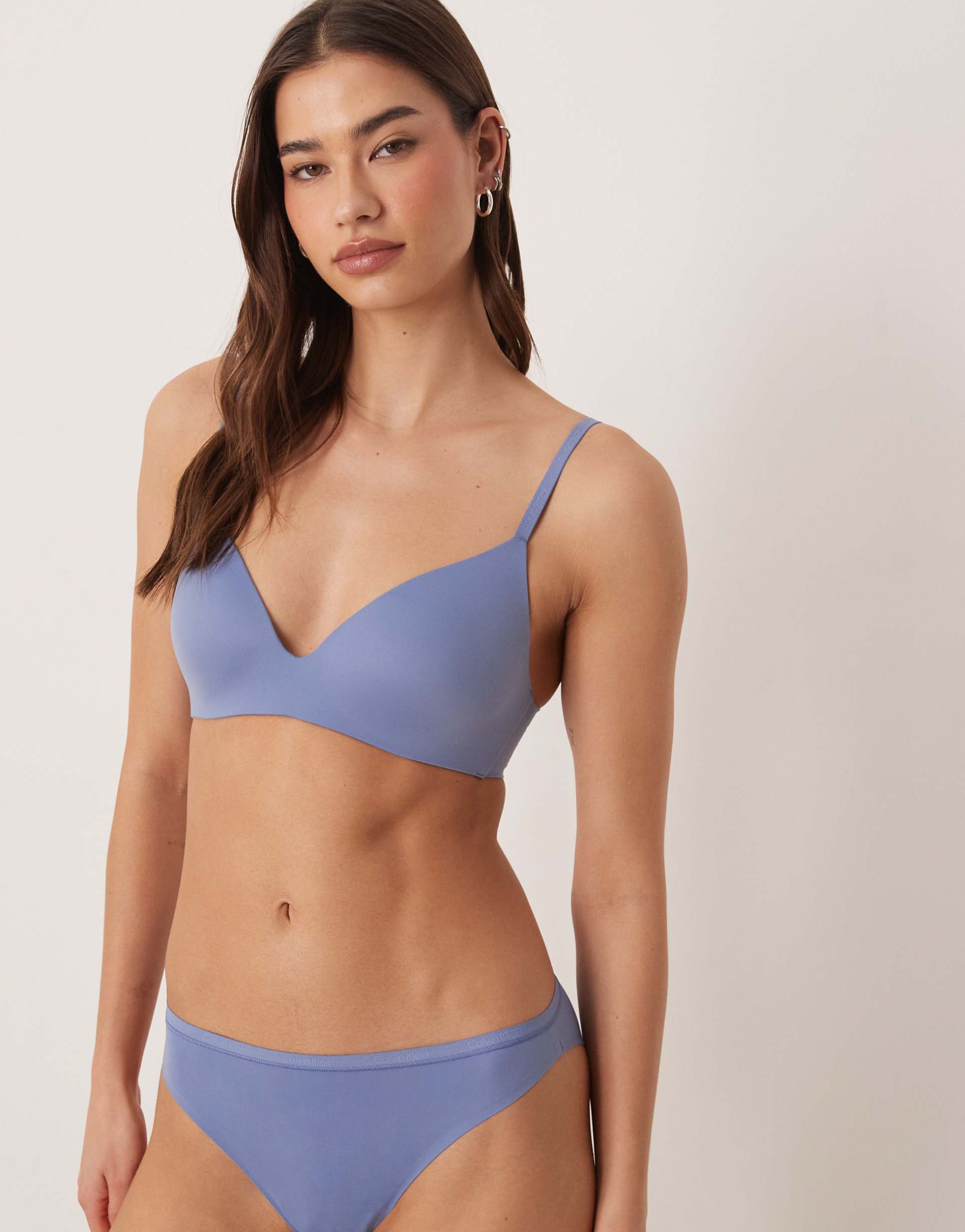 calvin klein perfectly fit wire free bra in blue