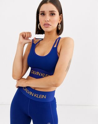 Calvin Klein Performance - Active - Bralette met logo in blauw