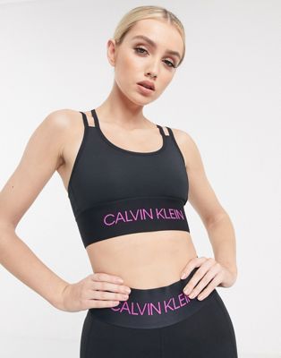 Calvin Klein Performance - Active - Bralette met logo in zwart