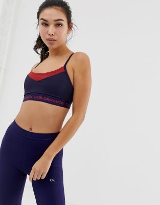calvin klein blue sports bra