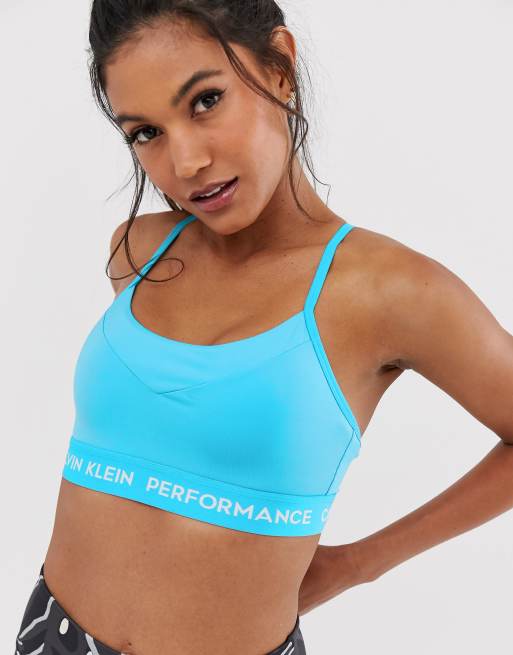 Calvin Klein Performance adjustable sports bra in blue