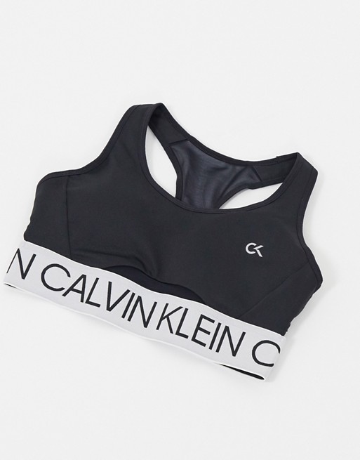 Calvin Klein Performance bra with cut out sides in black