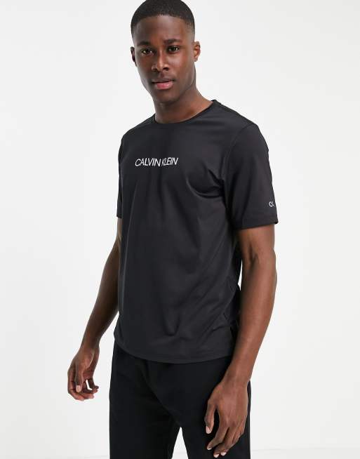 Calvin Klein Performance central logo running t-shirt in black