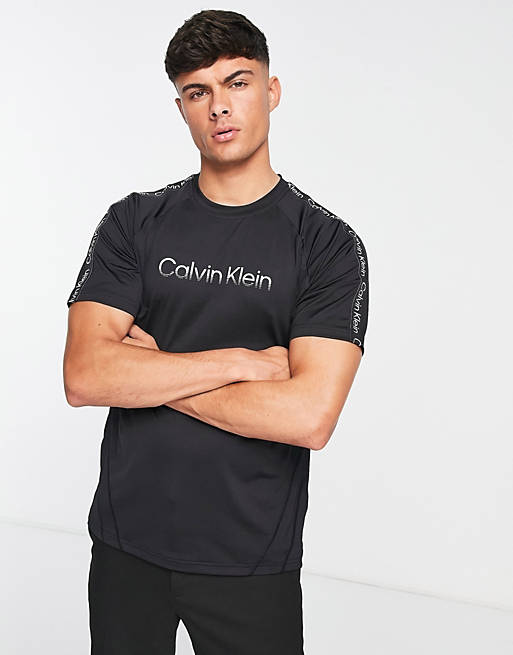 Calvin Klein Performance chest logo t-shirt in black | ASOS