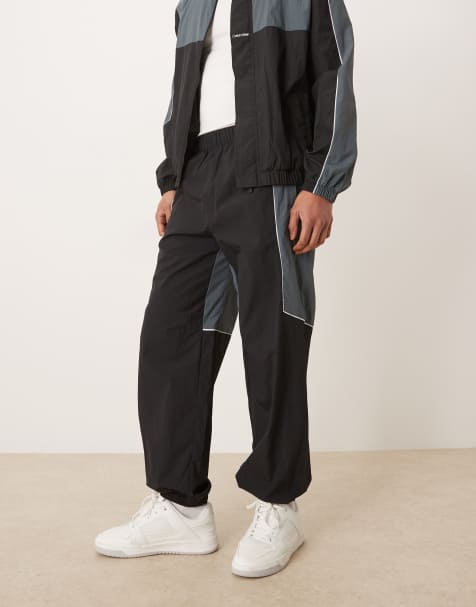 Calvin Klein Performance colour block joggers co-ord in black & grey - view 1