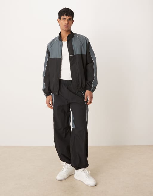 Calvin Klein Performance colour block joggers co-ord in black & grey, 3 of 5