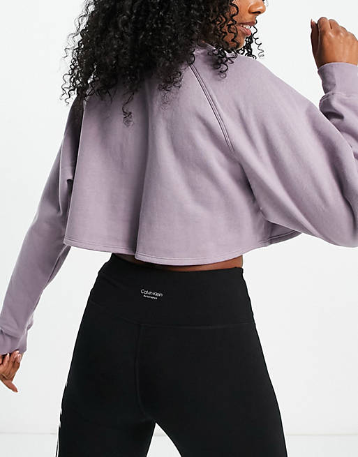 Calvin Klein Performance cropped logo sweatshirt in lilac | ASOS