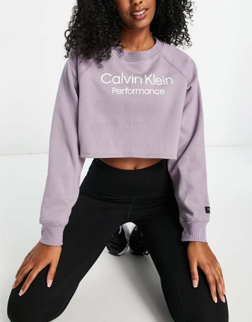 Calvin klein modern outlet cropped hoodie sweatshirt