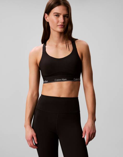 Calvin Klein Performance High support sports bra in black beauty, 3 of 6