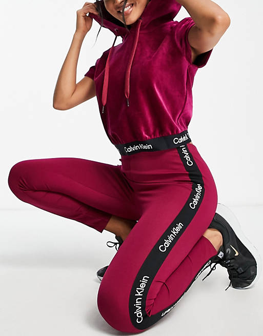 Calvin Klein Performance high waist logo legging in pink - part of a set |  ASOS