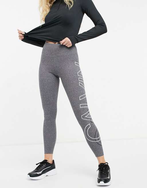 Calvin Klein Performance Big Girls Wrap Waistband Logo Leggings