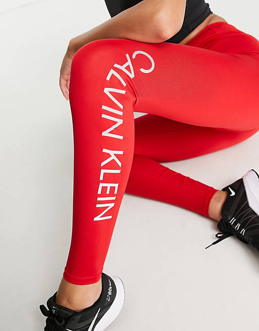 Calvin Klein Performance leggings in red | ASOS