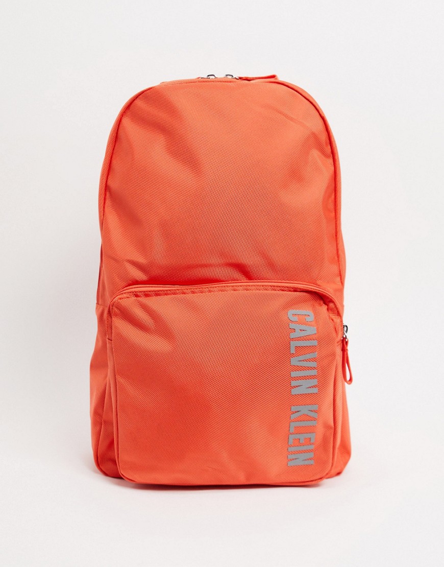 Calvin Klein Performance logo backpack in hot coral-Orange