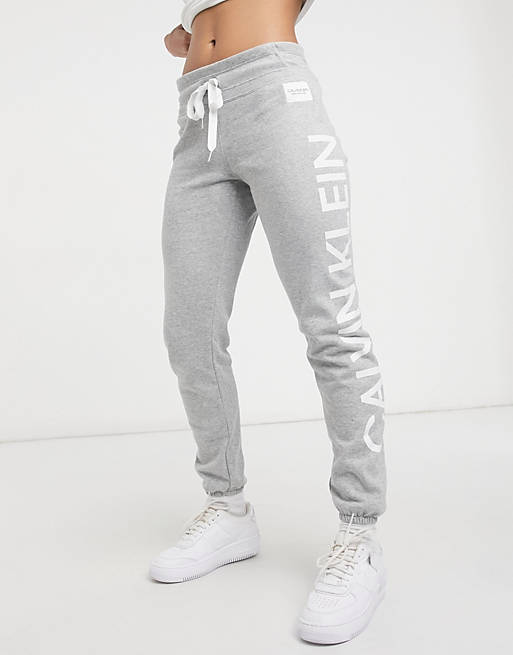 Calvin Klein Performance logo cuffed coordinating sweatpants in gray | ASOS