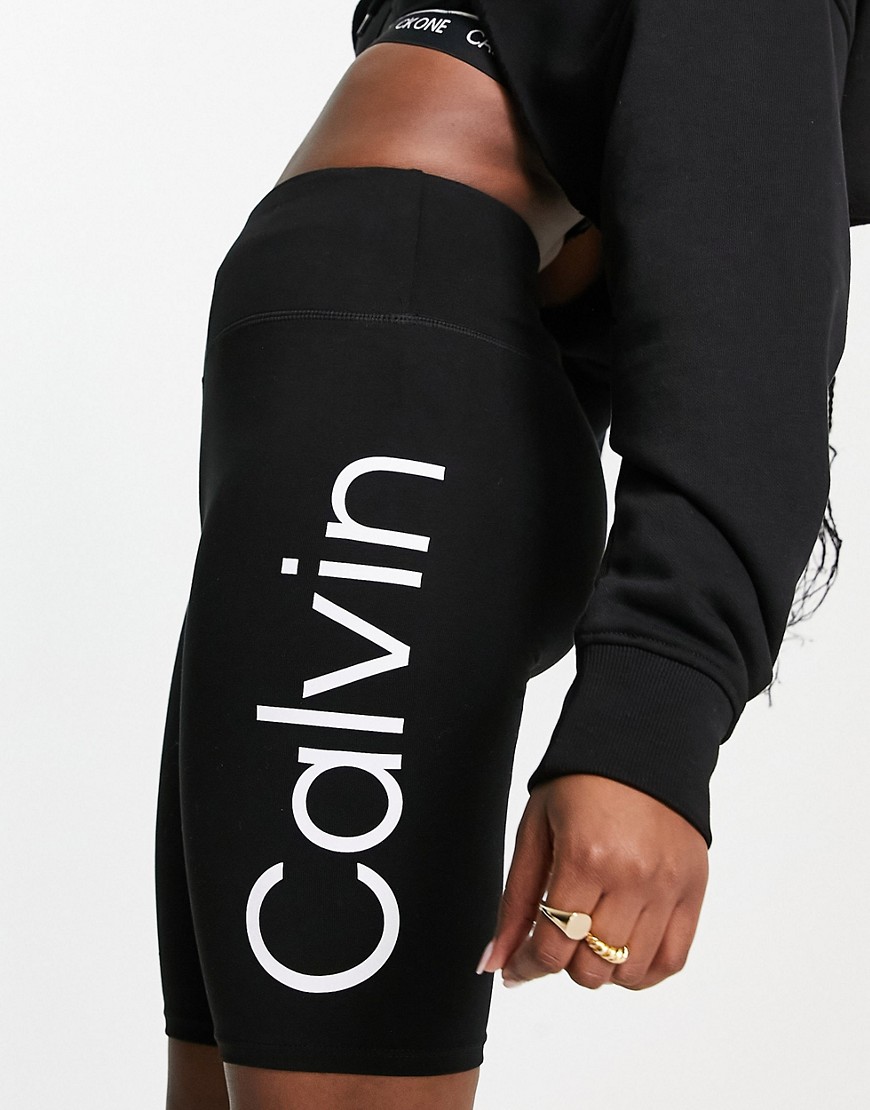 Calvin Klein Performance logo high waist short leggings in black