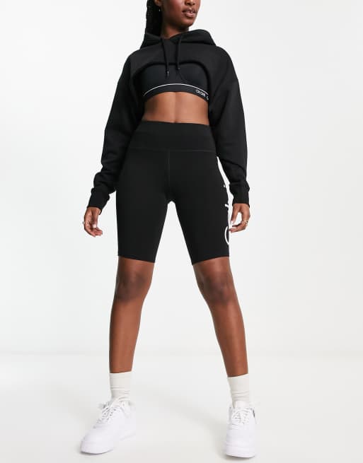 Nike ribbed jersey shorts in black