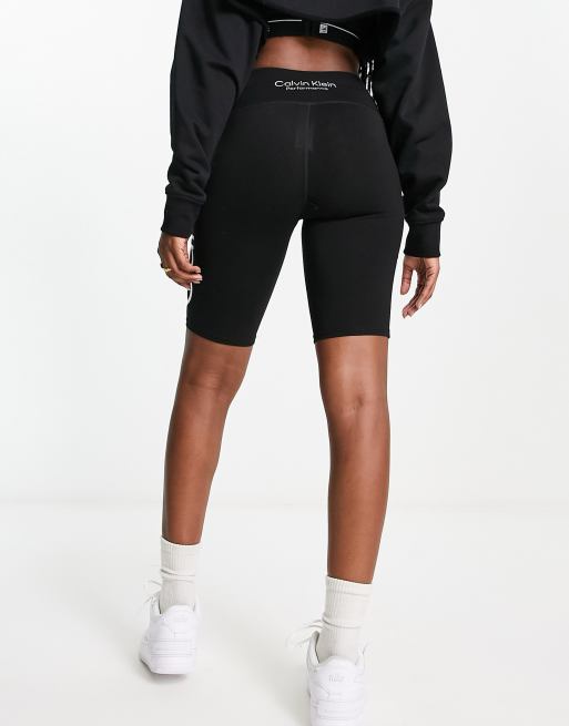 Calvin Klein Performance logo high waist short leggings in black