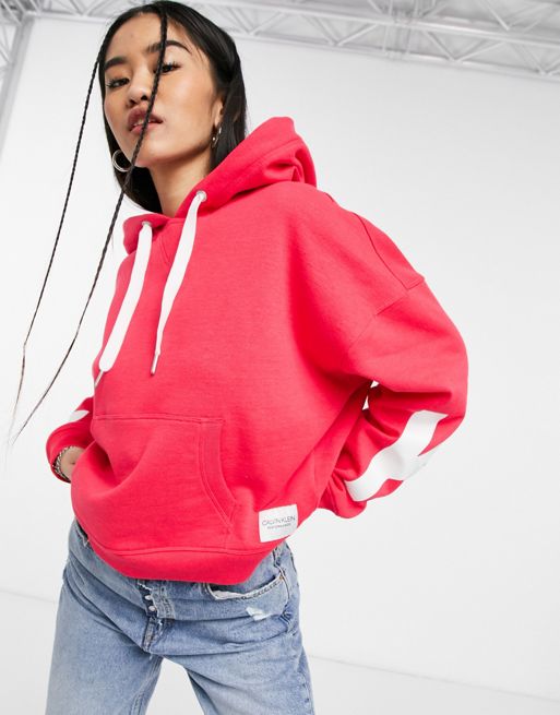 Calvin Klein Performance logo hoodie in red | ASOS