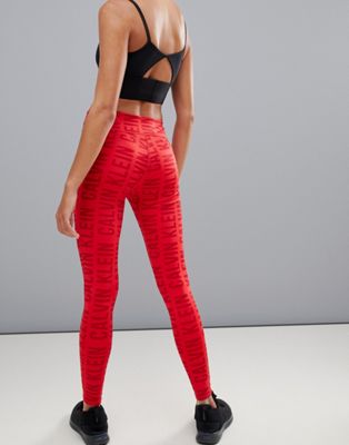 red calvin klein leggings