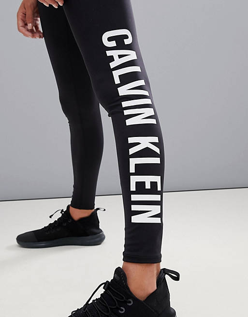 Calvin Klein Performance Logo Leggings in black | ASOS