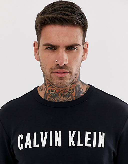 Calvin Klein Performance logo long sleeve t-shirt in black
