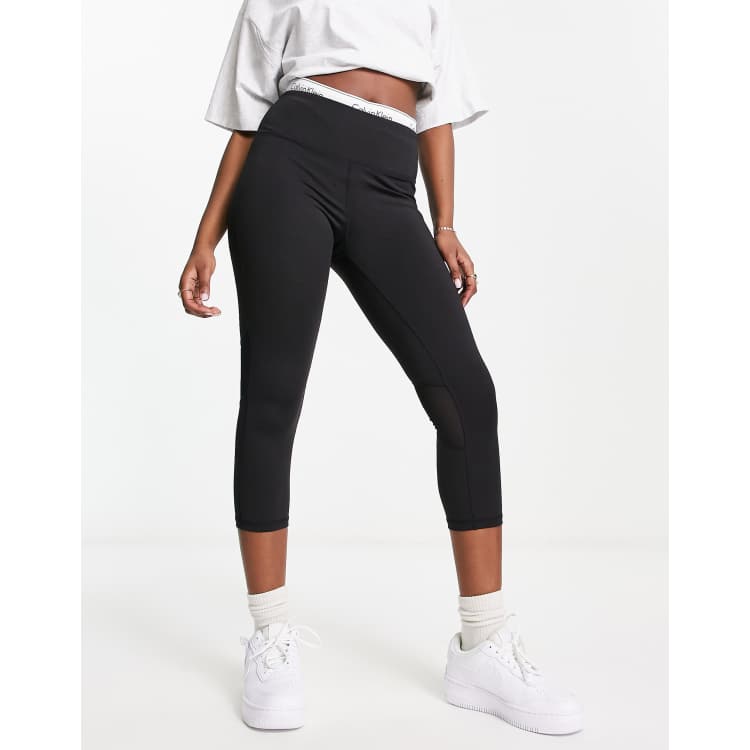 Calvin Klein Performance Charcoal Gray Mesh Panel Crop Leggings