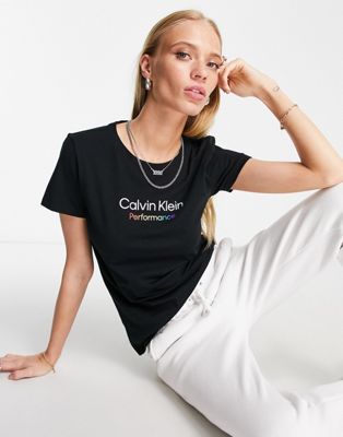 Calvin Klein Performance logo t-shirt | sleeve short black ASOS in