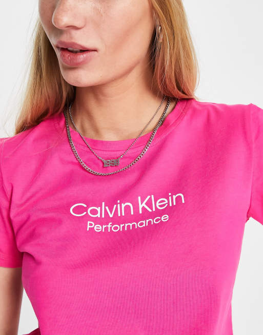 Calvin Klein Performance logo short sleeve t-shirt in pink