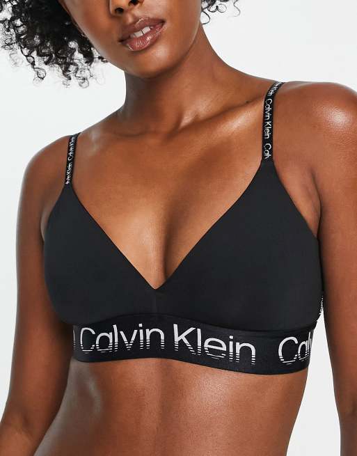 Calvin Klein Performance logo sports bra in black