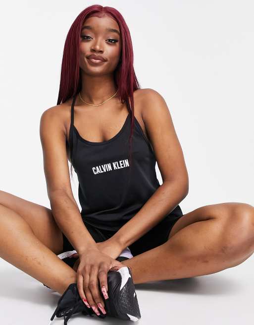 Calvin Klein Performance logo tank top co-ord in black