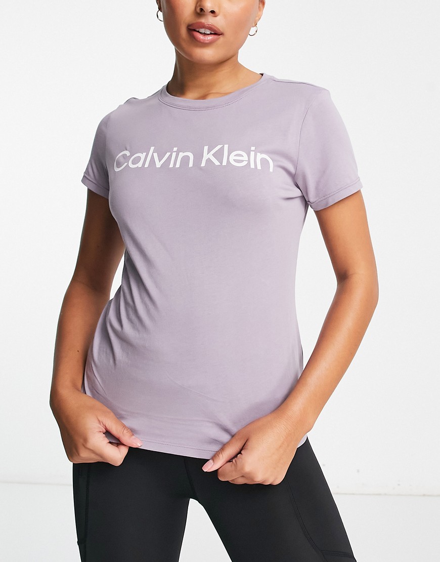 Calvin Klein Performance logo tee in lilac-Purple
